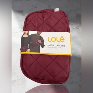Lole Unisex Quilted  Belt Bag color Burgundy